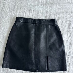 Wilfred Black Faux Leather Mini Skirt